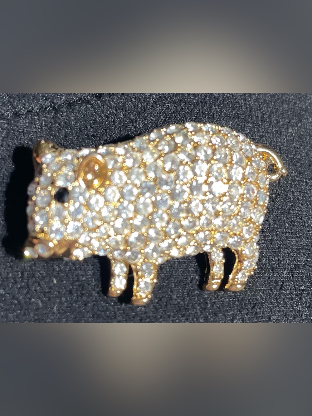 Carolee Petite Piggy Pave Vintage Pin